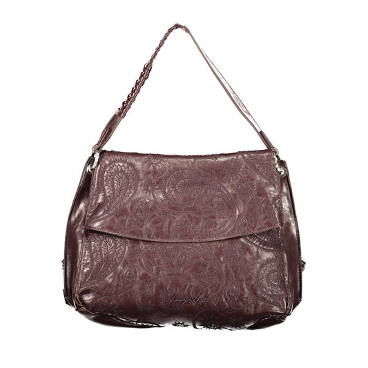 Brown Polyurethane Women Bag