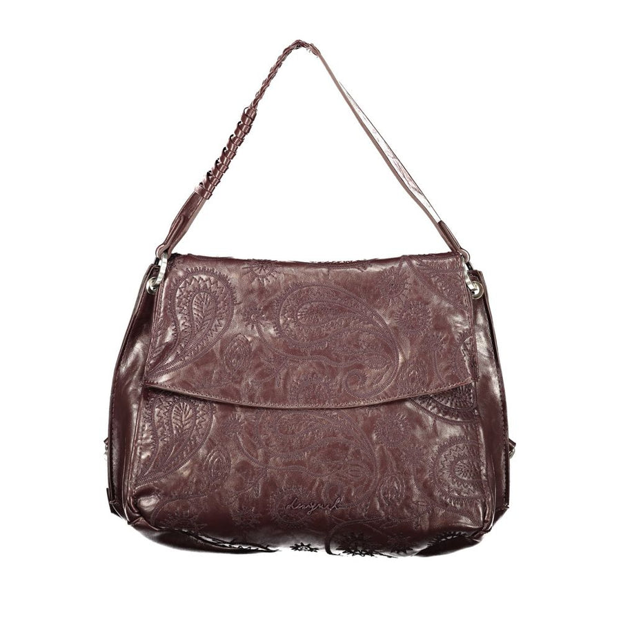 Brown Polyurethane Women Bag