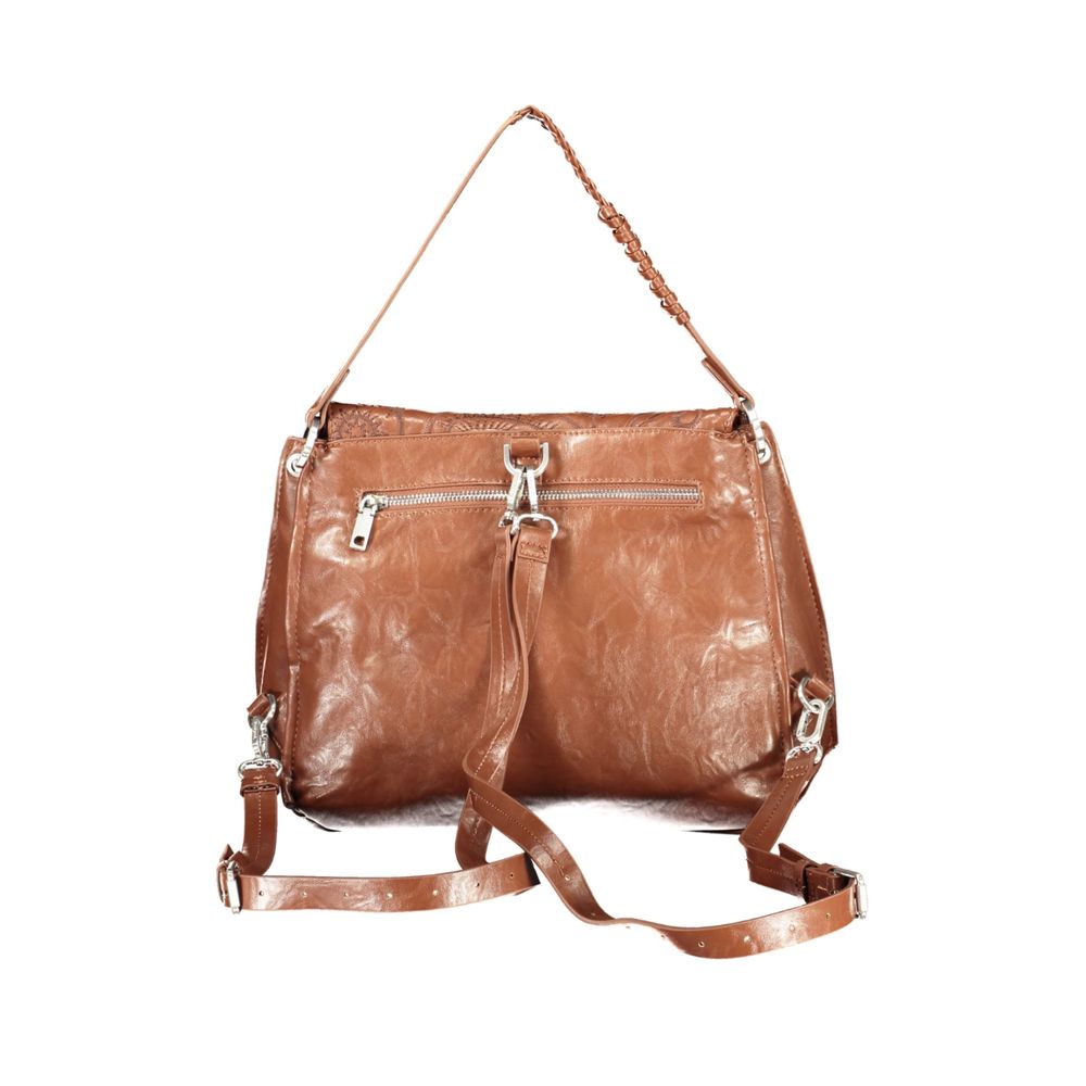 Brown Polyurethane Women's Bag