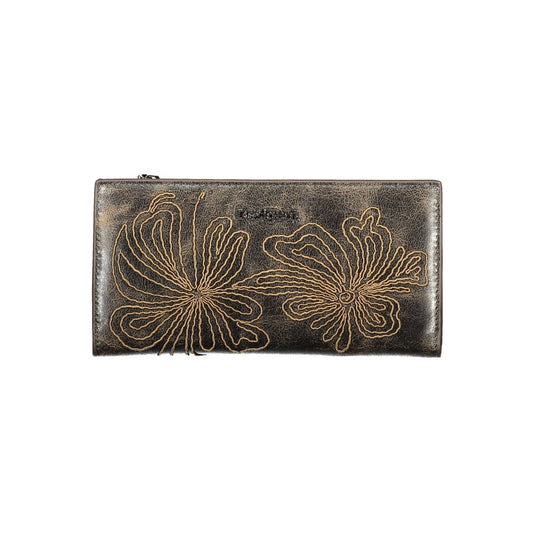 Brown Polyurethane Women's Wallet