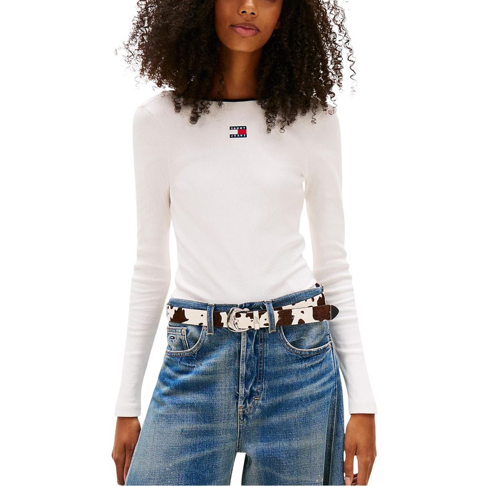 White Recycled Cotton Long Sleeve T-Shirt