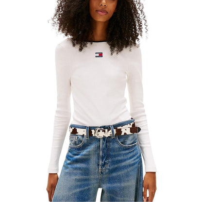 White Recycled Cotton Long Sleeve T-Shirt