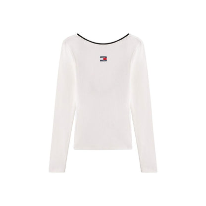 White Recycled Cotton Long Sleeve T-Shirt