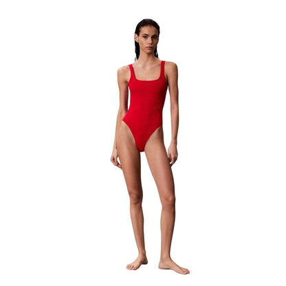 Red Polyamide One-Piece Swimsuit