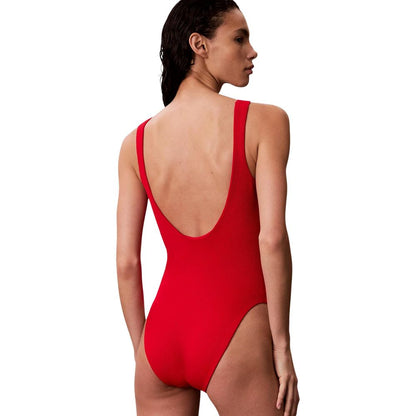 Red Polyamide One-Piece Swimsuit