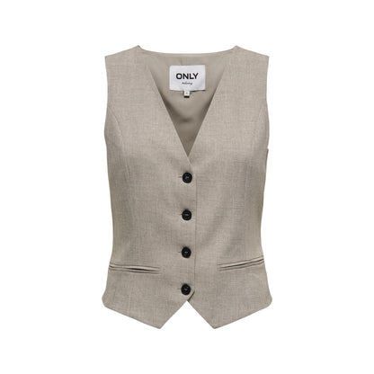 Beige Polyester Waistcoat