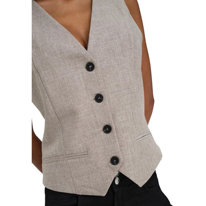 Beige Polyester Waistcoat