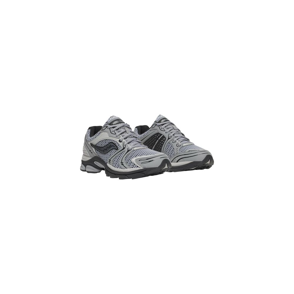 Gray Synthetic Athletic Sneakers