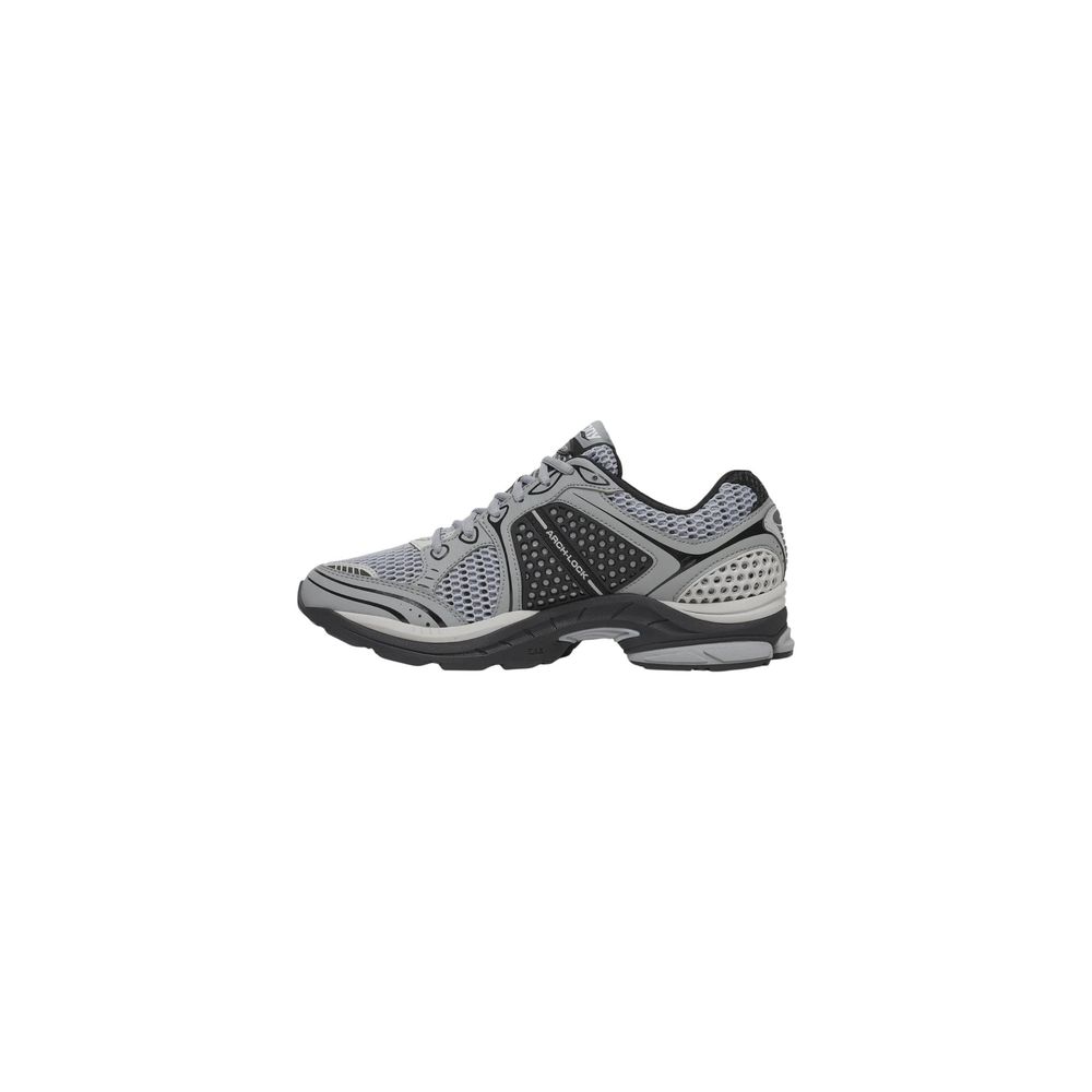 Gray Synthetic Athletic Sneakers