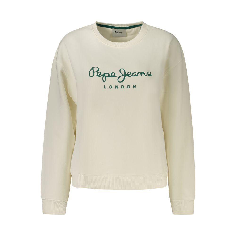 White Cotton Blend Women's Sweatshirt