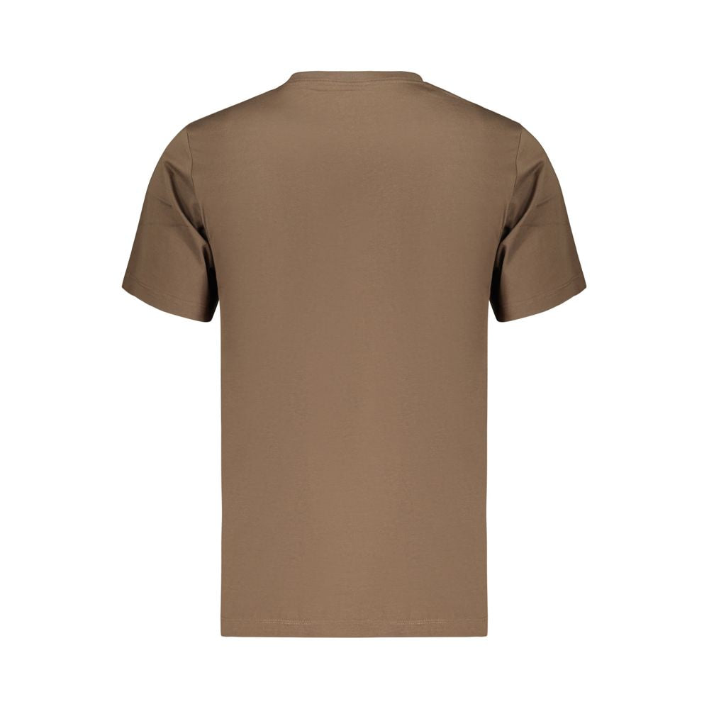 Brown Cotton Men's T-Shirt