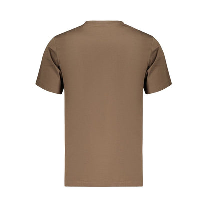Brown Cotton Men's T-Shirt