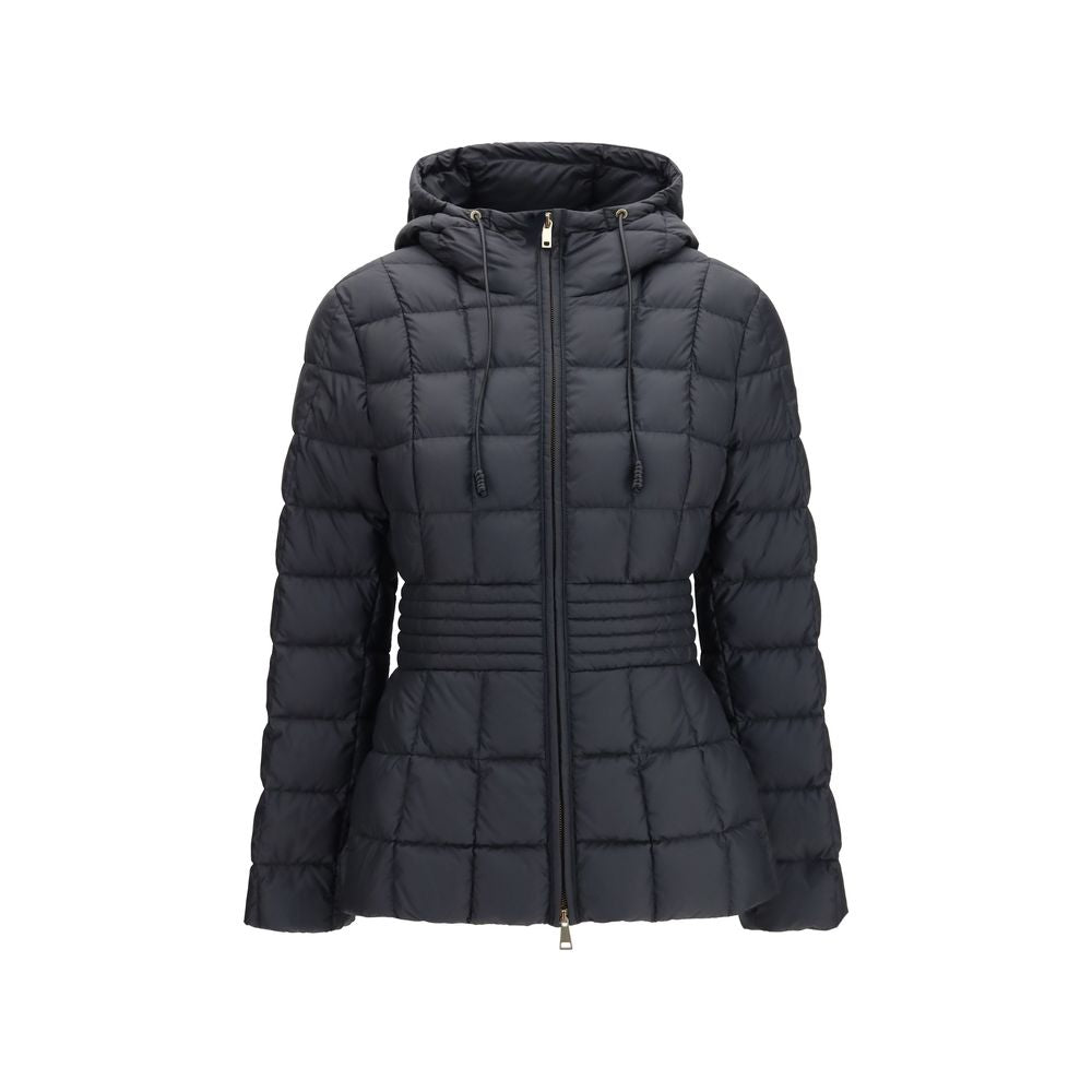 Black Polyester Full-Length Jacket