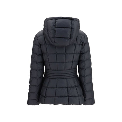 Black Polyester Full-Length Jacket