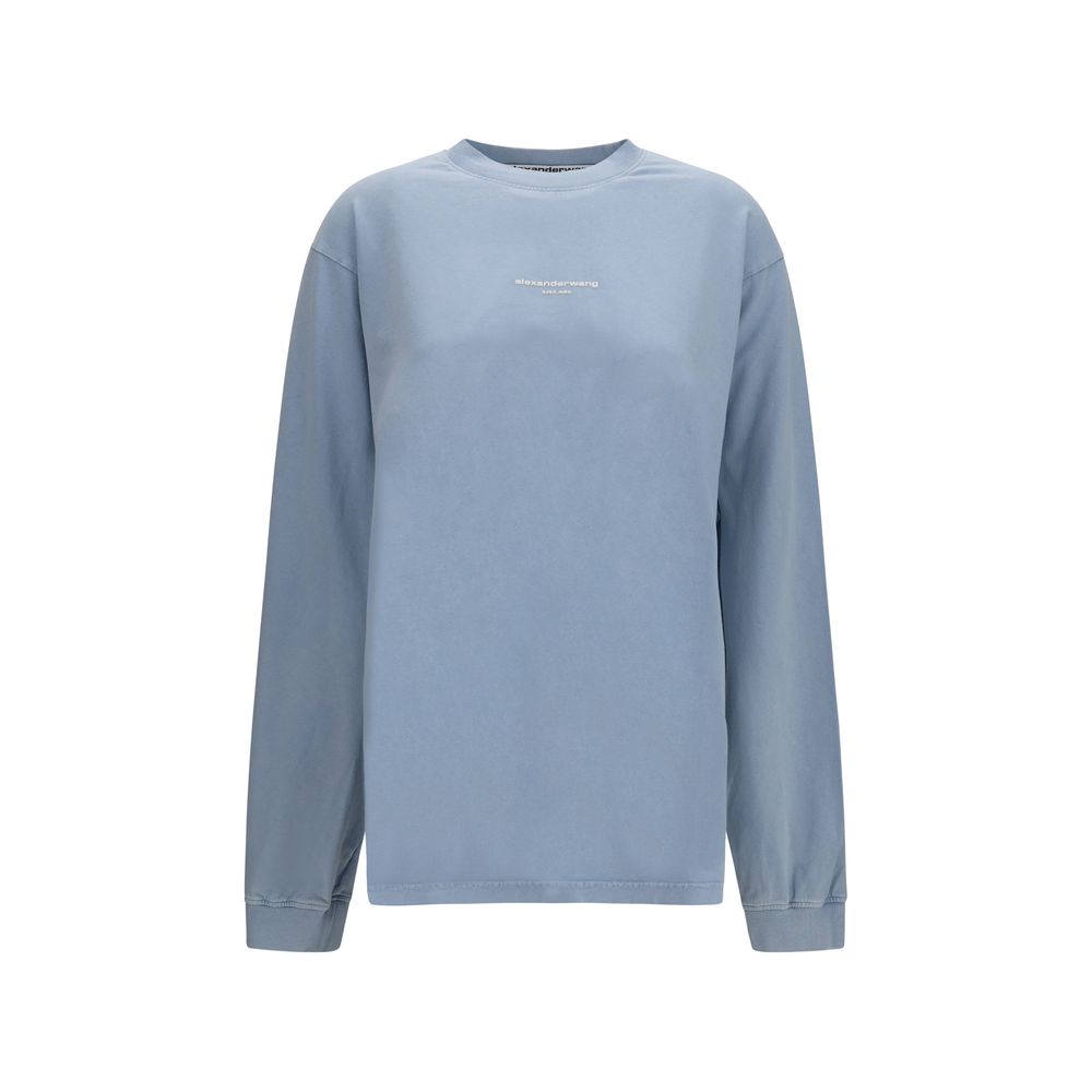 Blue Cotton Long Sleeve T-Shirt