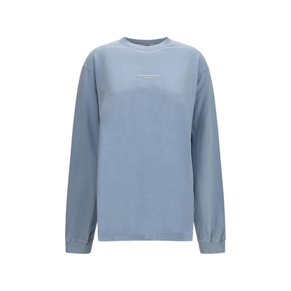 Blue Cotton Long Sleeve T-Shirt