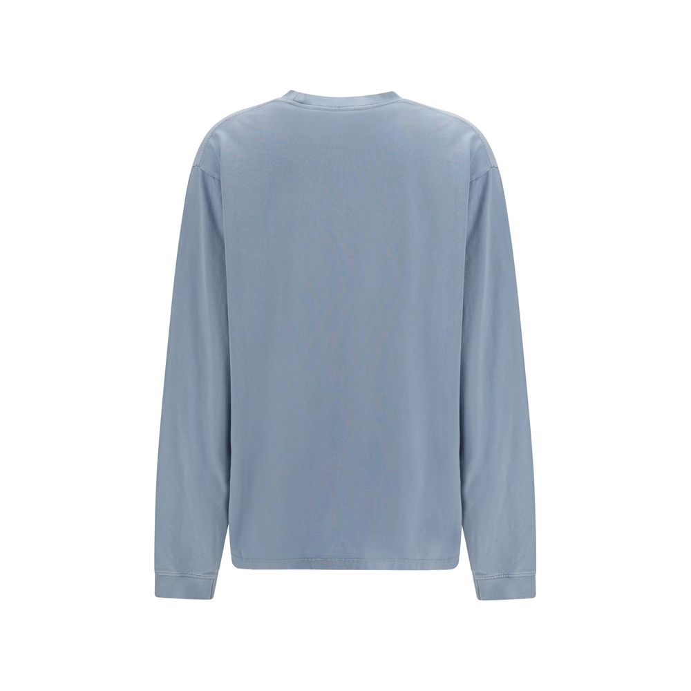 Blue Cotton Long Sleeve T-Shirt