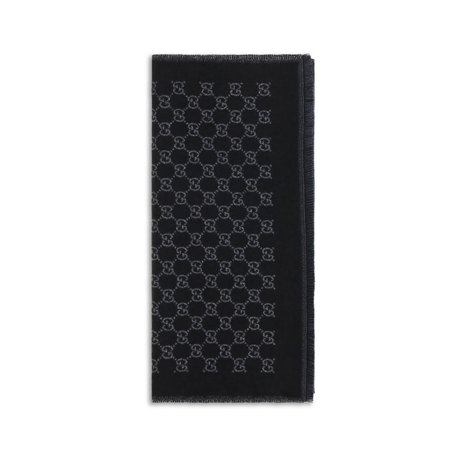 Black Wool Oves Aries Foulard