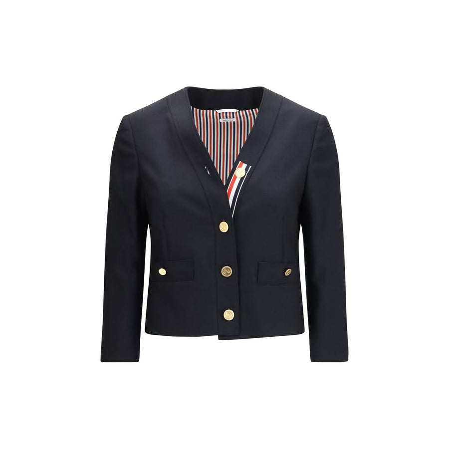 Blue Wool Oves Aries Biker Jacket