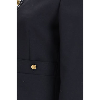 Blue Wool Oves Aries Biker Jacket