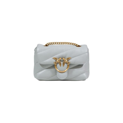 Gray Leather Handbag