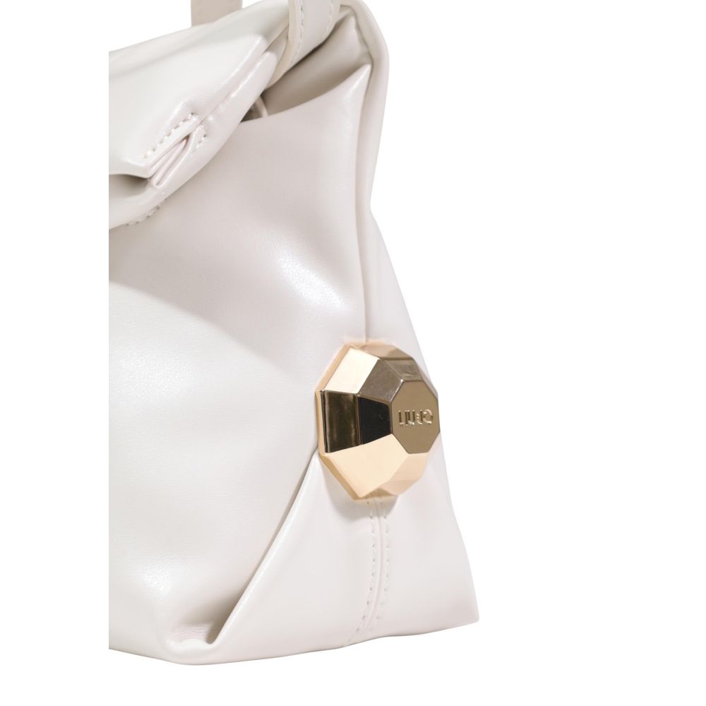 Cream Polyethylene Clutch Bag