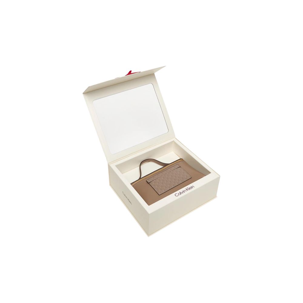 Beige Polyethylene Clutch Bag