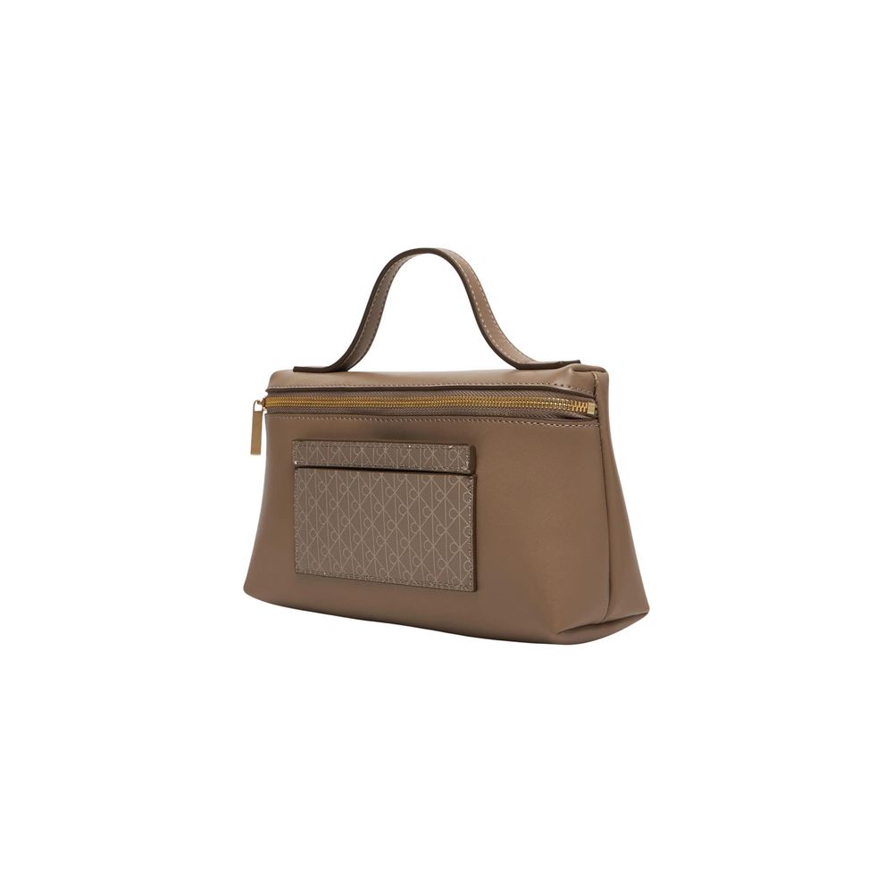 Beige Polyethylene Clutch Bag