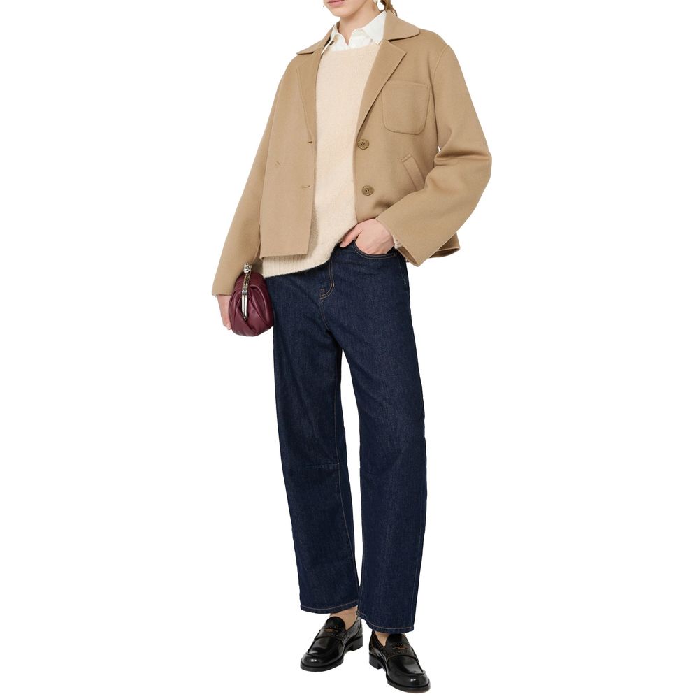 Brown Polyamide Full-Length Jacket