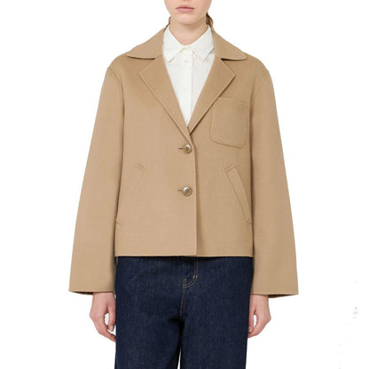Brown Polyamide Full-Length Jacket