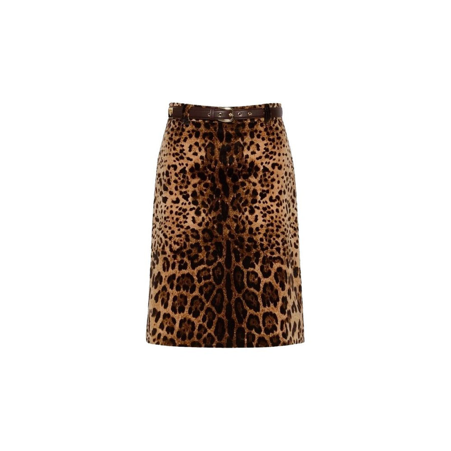Brown Cotton Midi Skirt
