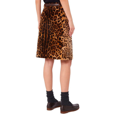Brown Cotton Midi Skirt