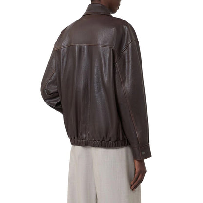 Brown Lamb Leather Leather Jacket