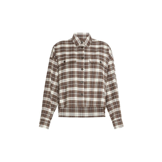 Brown Cotton Pattern Shirt