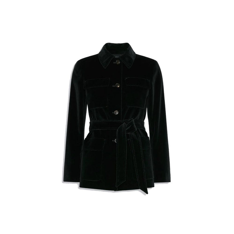Black Cotton Full-Length Jacket