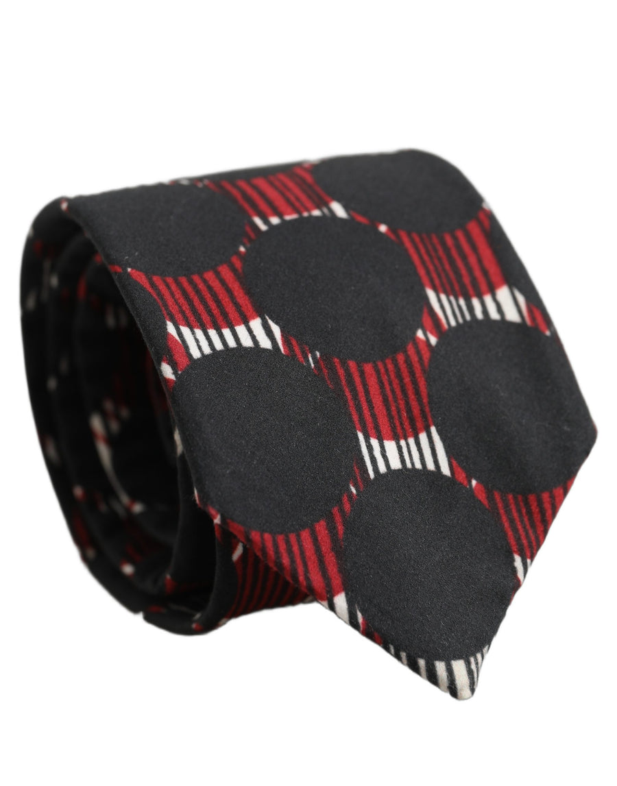 Multicolor Cotton Geometric Adjustable Tied Necktie Tie