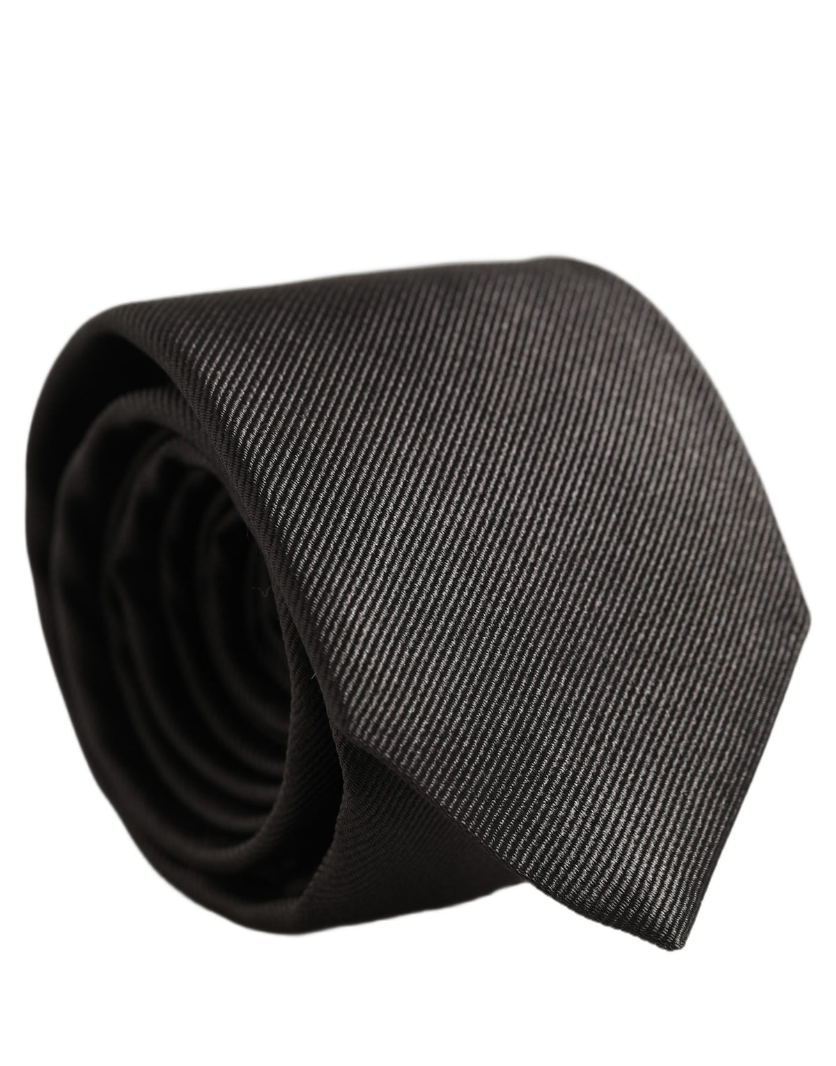 Men Dark Gray Silk Classic Adjustable Tied Necktie Tie