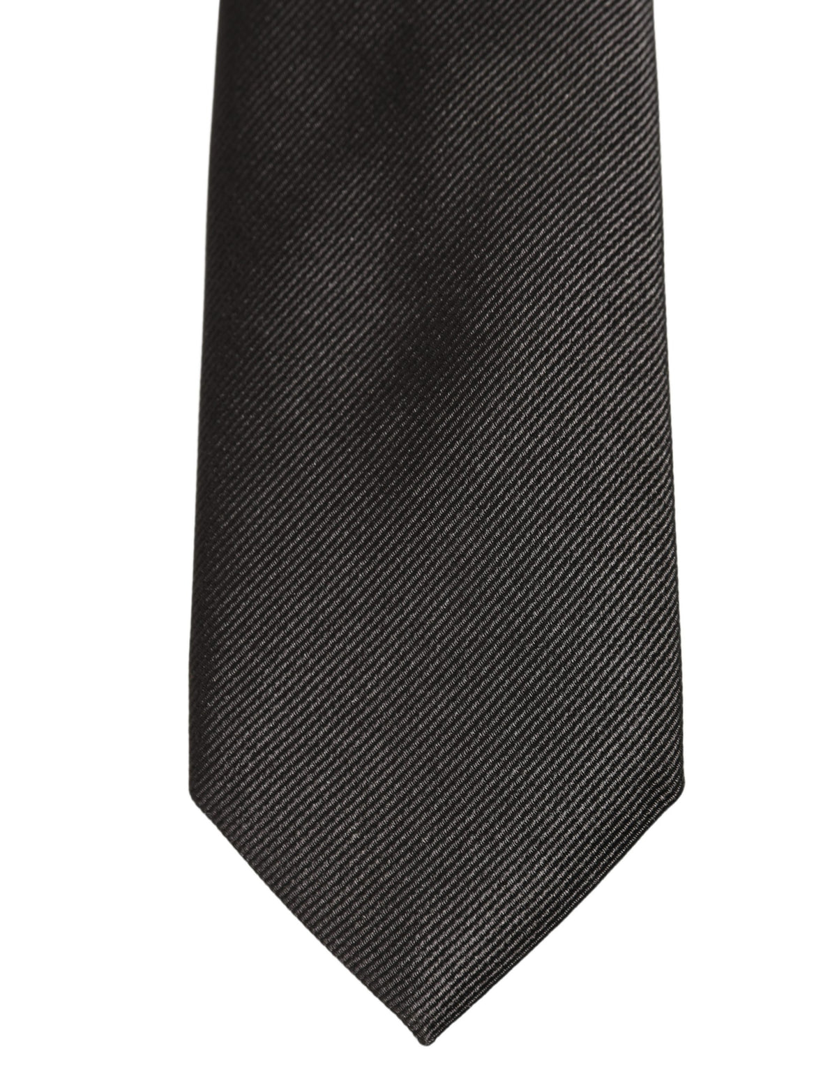 Men Dark Gray Silk Classic Adjustable Tied Necktie Tie