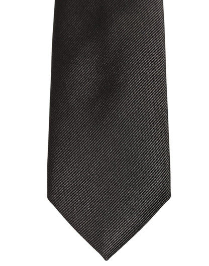 Men Dark Gray Silk Classic Adjustable Tied Necktie Tie