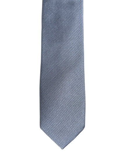 Men Light Blue Textured Silk Adjustable Tied Necktie Tie
