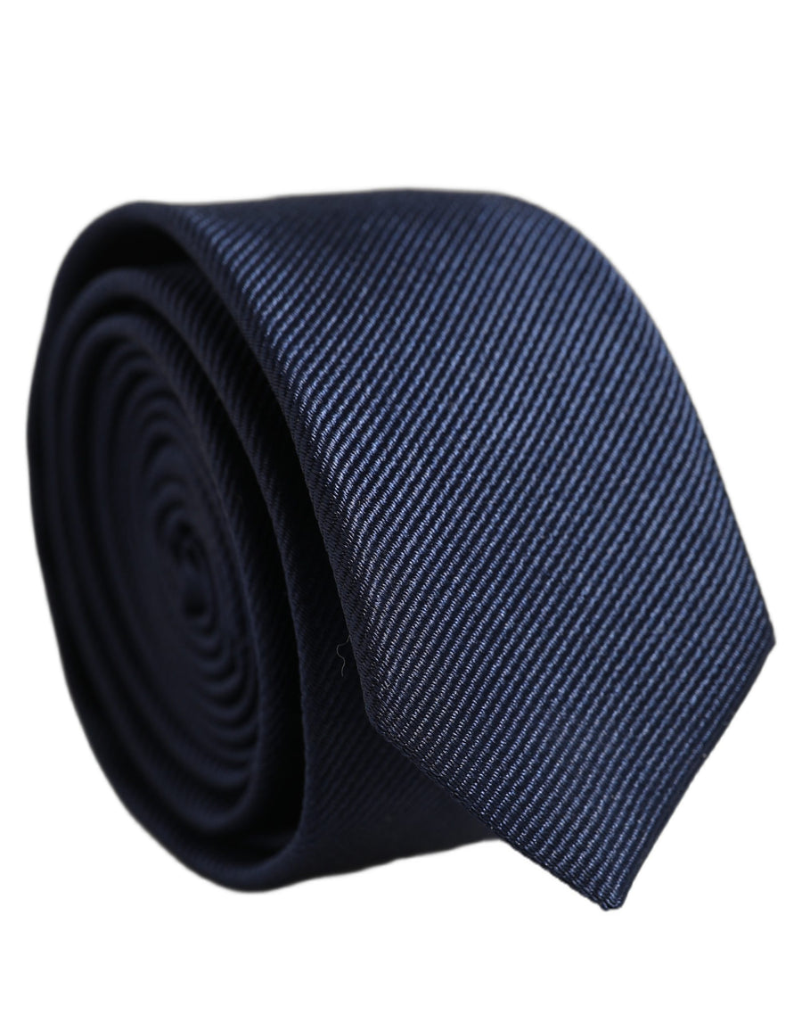 Men Dark Blue Textured Silk Adjustable Tied Necktie Tie