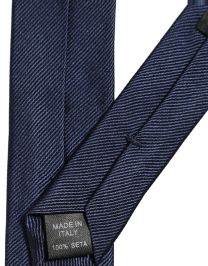 Men Dark Blue Textured Silk Adjustable Tied Necktie Tie