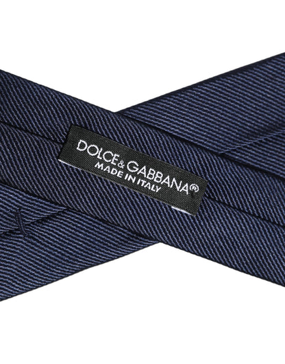 Men Dark Blue Textured Silk Adjustable Tied Necktie Tie