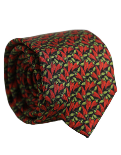Multicolor Chili Peppers Silk Adjustable Tied Necktie Tie