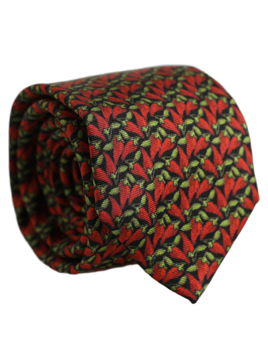 Multicolor Chili Peppers Silk Adjustable Tied Necktie Tie