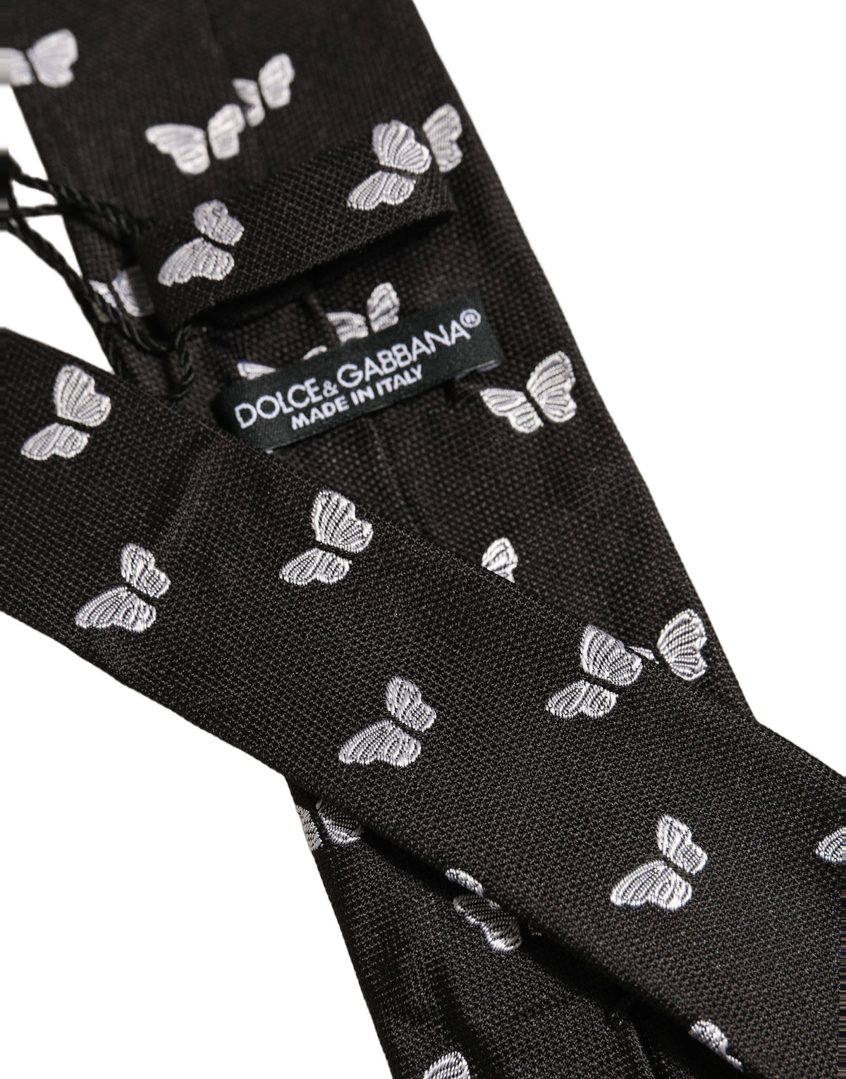 Men Black Silk Butterfly Adjustable Tied Necktie Tie