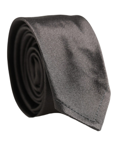 Black Woven 100% Silk Adjustable Necktie Accessory Tie
