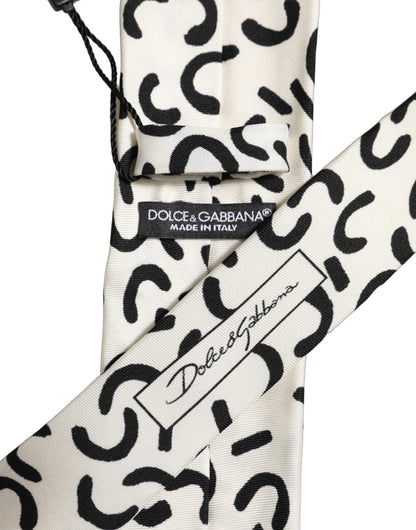 Men Cream Silk Abstract Adjustable Tied Necktie Tie
