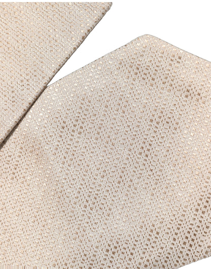 Beige Silk Textured Knit Adjustable Tied Men Necktie Tie