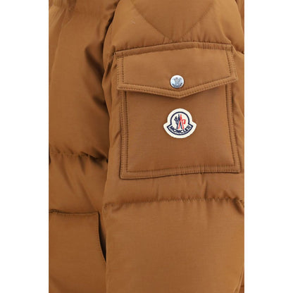 Brown Polyester Full-Length Jacket